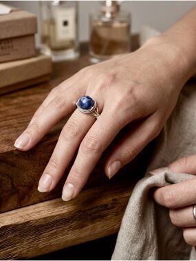 Sodalite Silver wire wrapped ring 8